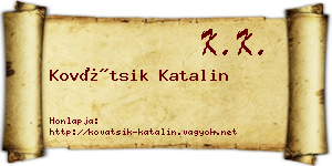 Kovátsik Katalin névjegykártya